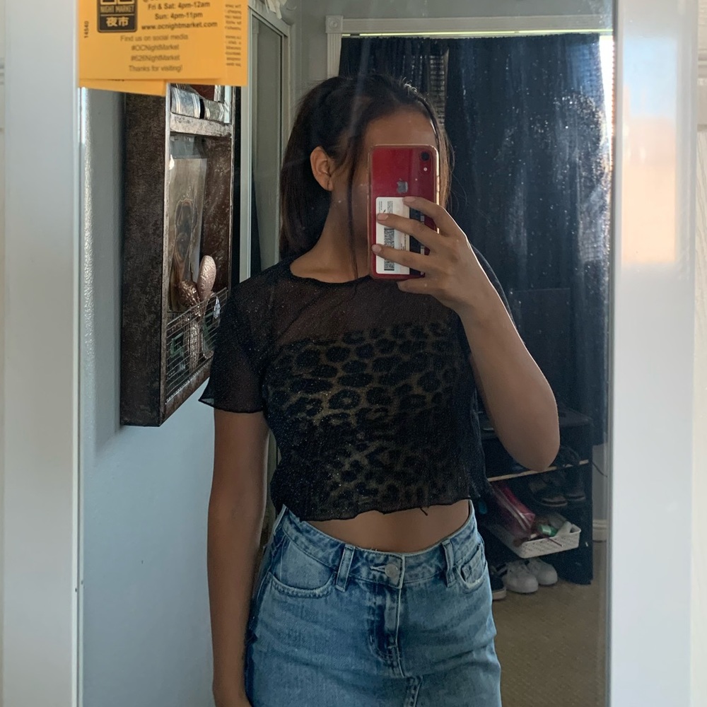 Glittery see-through shirt